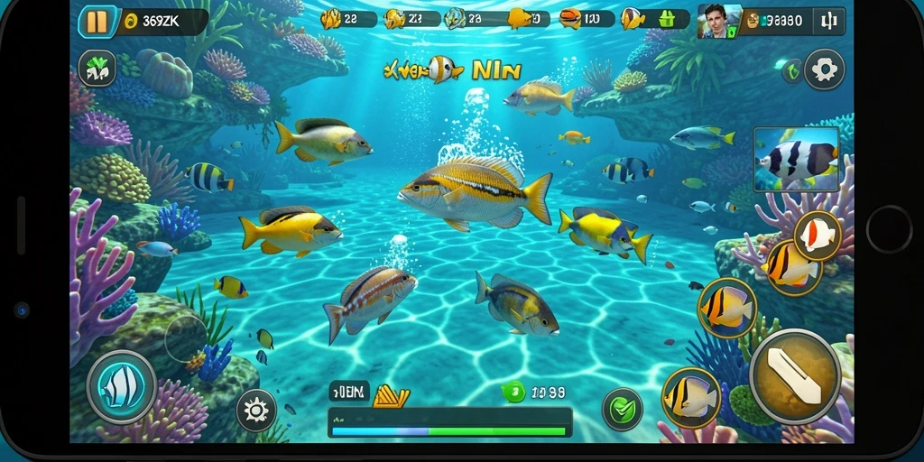Screenshot permainan Tembak Ikan 369ZK yang penuh warna dan seru.