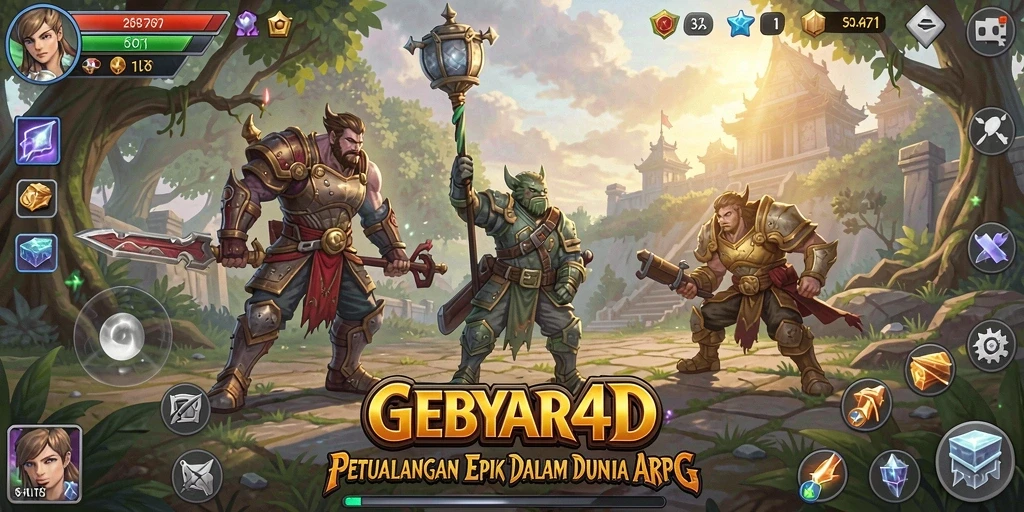 Tangkapan layar GEBYAR4D menampilkan aksi pertarungan yang seru di dunia ARPG.