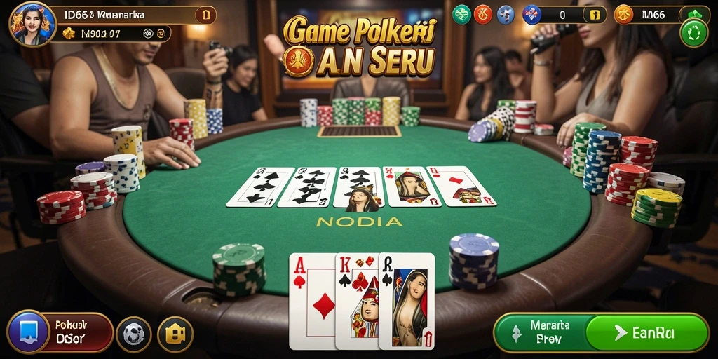 Screenshot gameplay poker di ID66 menunjukkan aksi mendebarkan dan interaksi sosial.