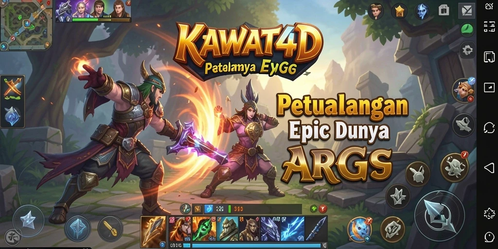 Screenshot gameplay KAWAT4D yang menunjukkan pertarungan seru dalam dunia ARPG.