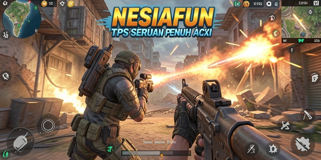 Tampilan gameplay seru di NESIAFUN dengan aksi tembak-menembak yang mendebarkan.