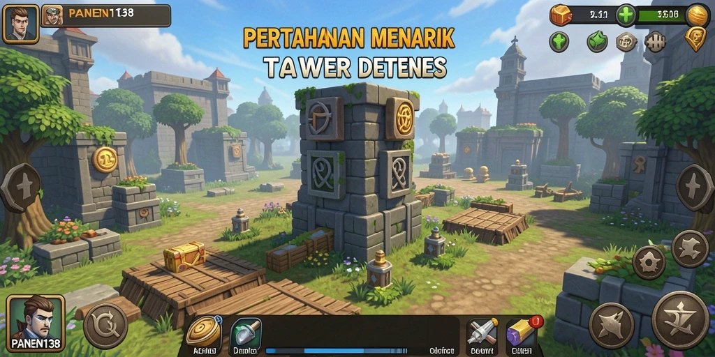 Tampilan menarik gameplay Tower Defense di PANEN138.