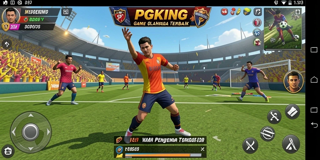 Tampilan menarik dari gameplay PGKING dengan berbagai olahraga.