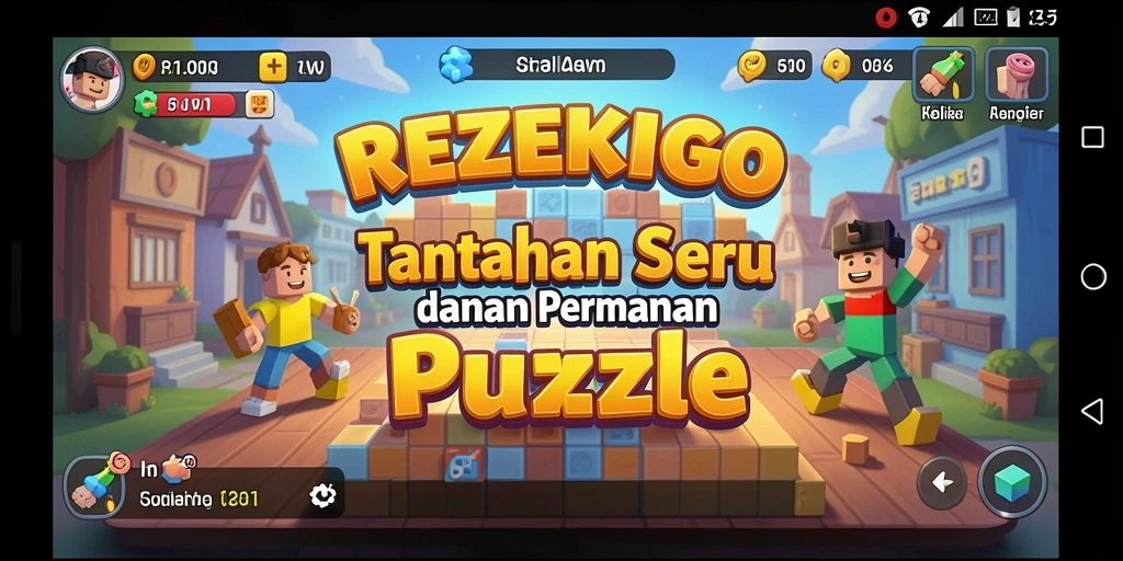 Tampilan gameplay menarik dari REZEKIGO dengan puzzle yang menantang.