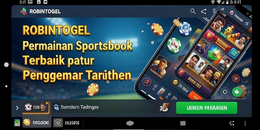 Tampilan gameplay utama ROBINTOGEL yang mendebarkan bagi penggemar Sportsbook.
