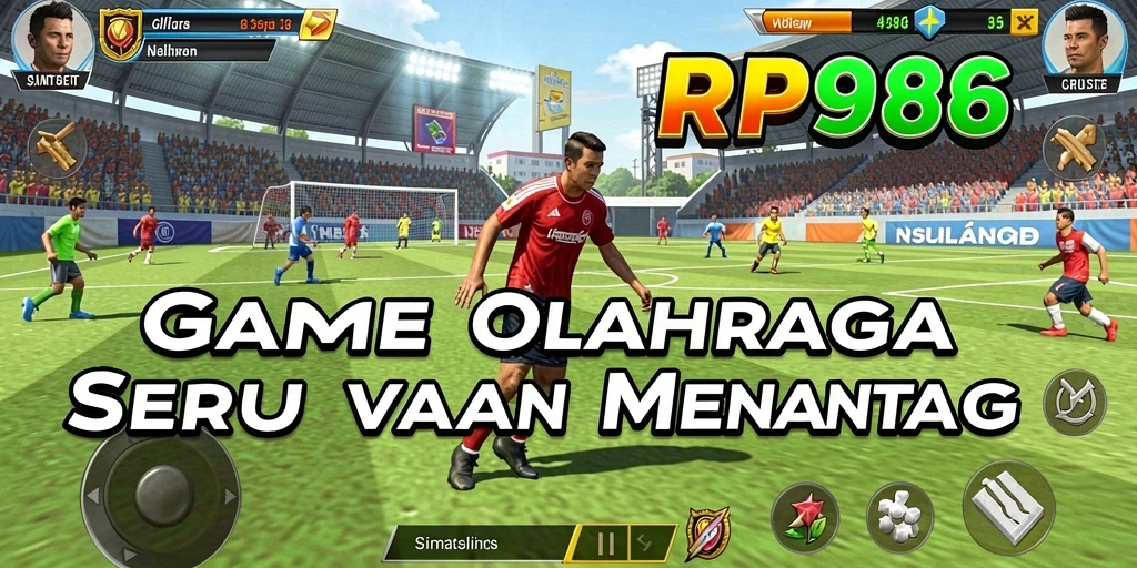 Tampilan gameplay RP886 yang menampilkan aksi olahraga seru dan mendebarkan.