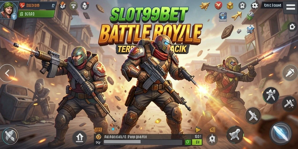 Tampilan gameplay SLOT99BET yang intens di medan perang.