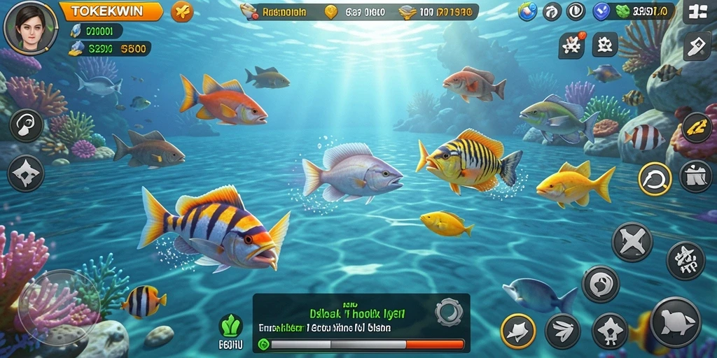 Tangkapan layar gameplay Tembak Ikan yang menegangkan di TOKEKWIN.